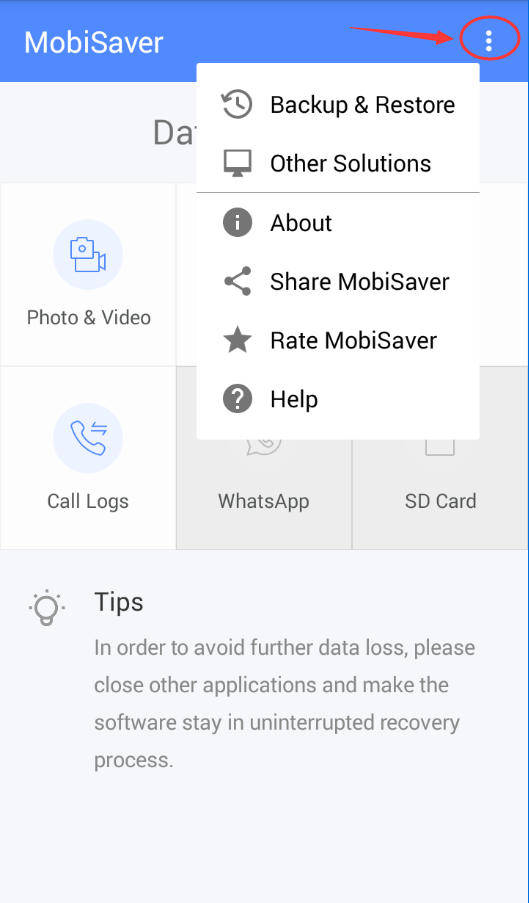 choisissez sauvegarde et restauration