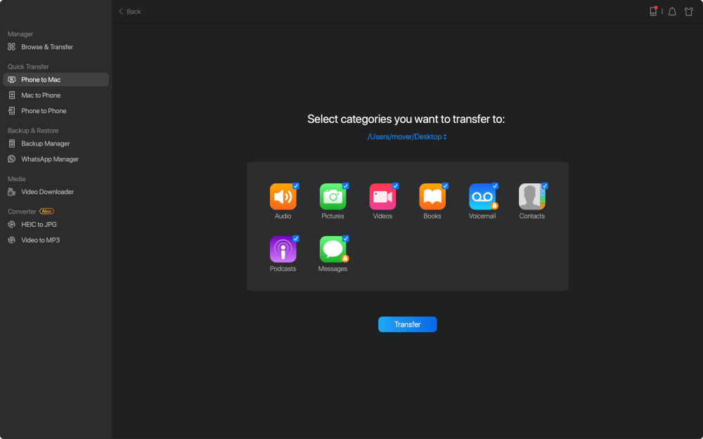 Transférer des fichiers entre iPhone et Mac