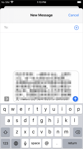 Comment copier un message texte entier sur l'iPhone - utiliser un e-mail