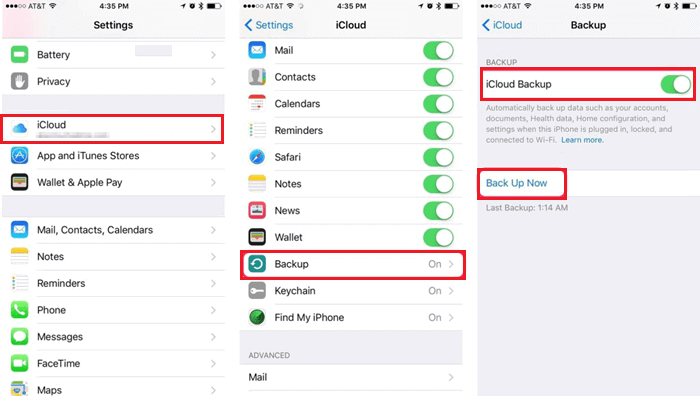 Sauvegarde des fichiers de l'iPhone sur iCloud