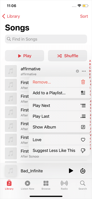 Comment supprimer des chansons de l'iPod via l'application Musique