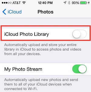Activer la photothèque sur l'iPhone