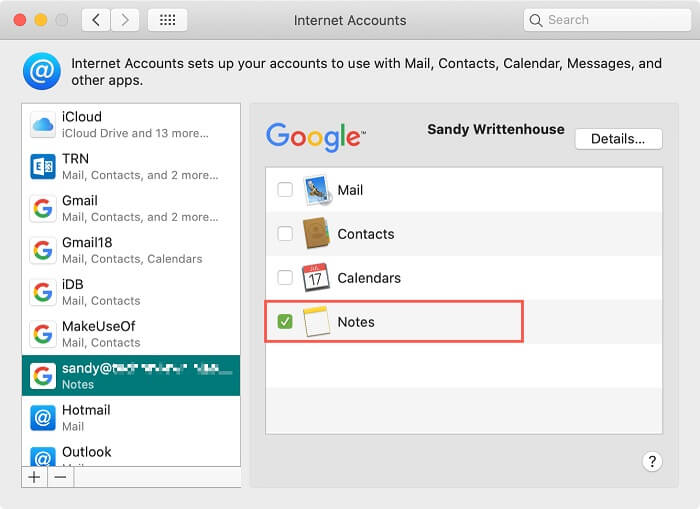 Activer la synchronisation de Notes pour Gmail sur Mac