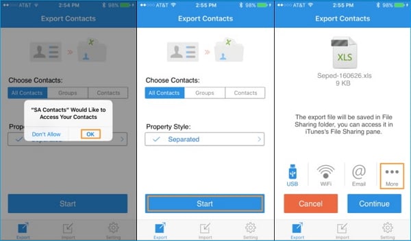 Comment télécharger les contacts de l'iPhone vers Excel
