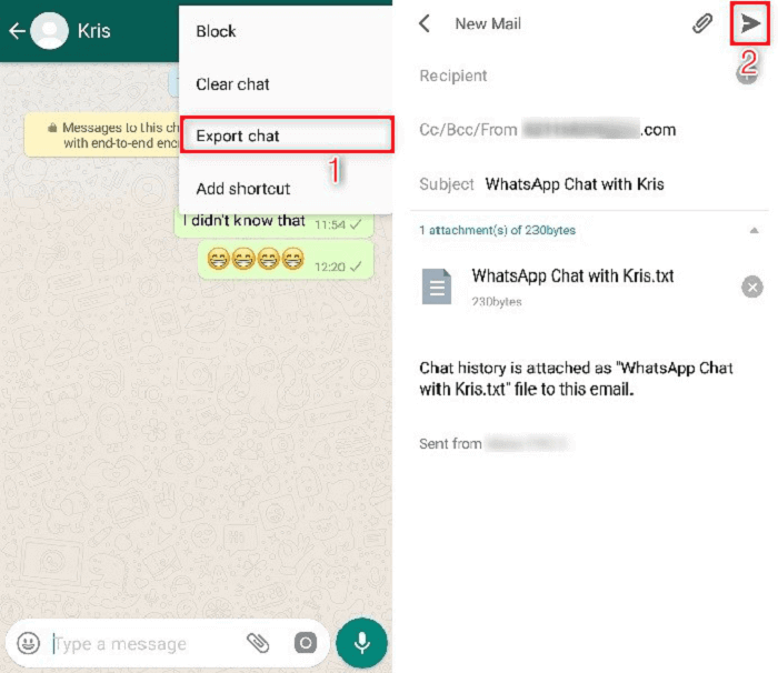 Exporter WhatsApp Chat depuis Android