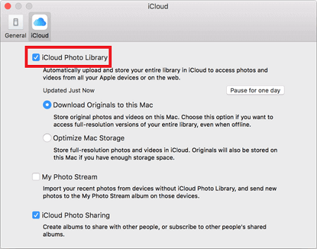 Activer la photothèque iCloud sur Mac