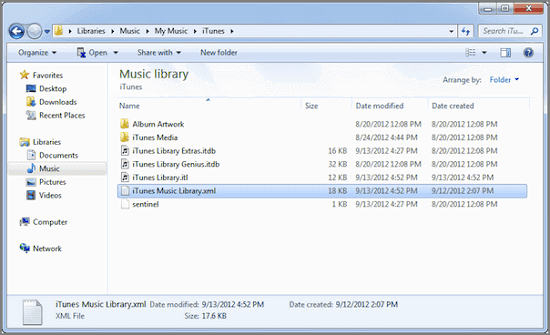 Sauvegarde des listes de lecture iTunes