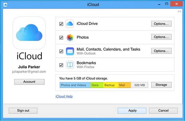 iPhone se connecte au PC avec iCloud pour Windows