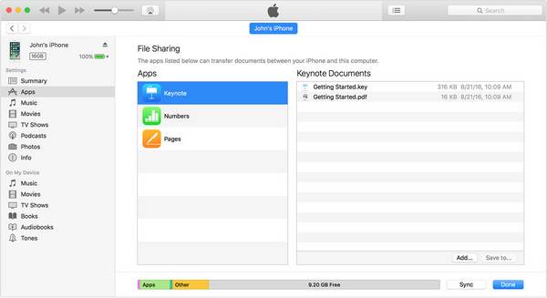 Comment transférer des fichiers de l'ordinateur portable à l'iPhone avec iTunes