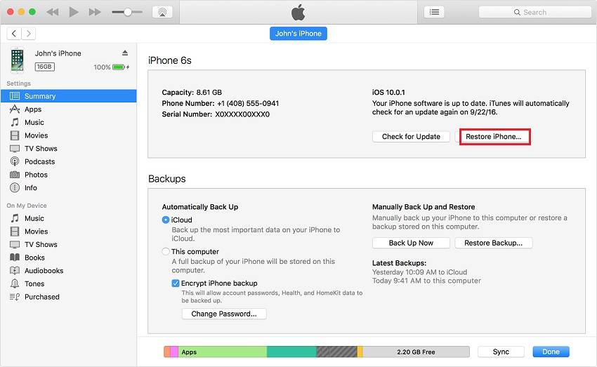 Restaurer des photos supprimées d'un iPhone