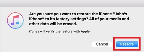 Restaurer l'iPhone avec iTunes