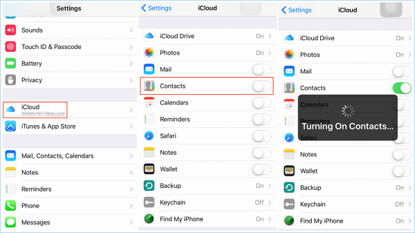 Synchroniser les contacts de l'iPhone avec iCloud