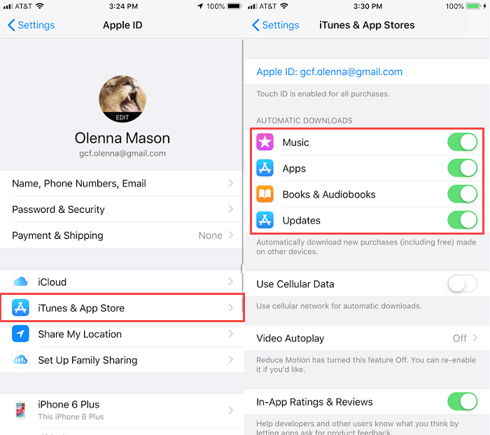 Synchroniser iTunes et App Store entre iPhone et iPad