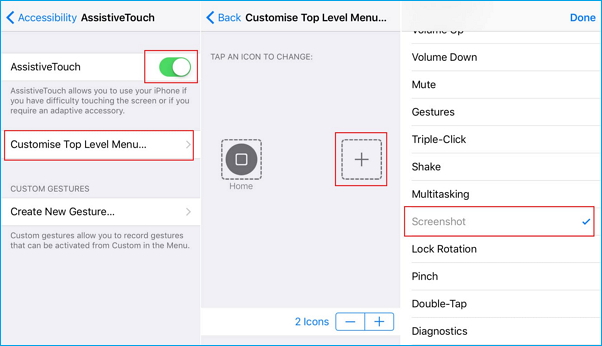 faire une capture d'écran avec AssistiveTouch