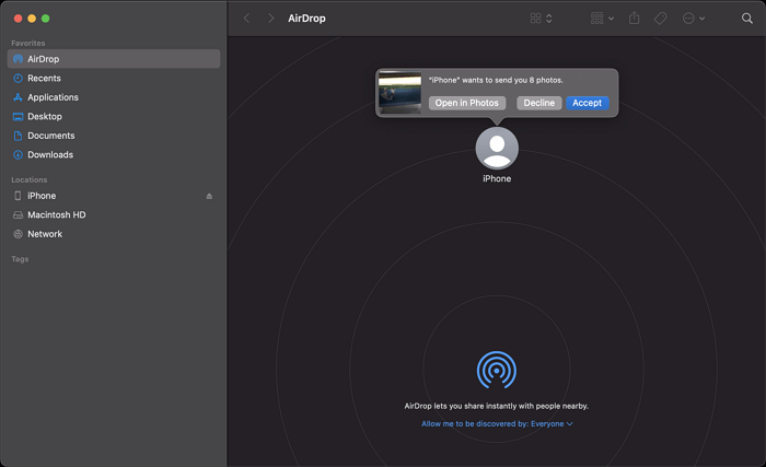 Comment transférer des photos de l'iPhone vers le Macbook via AirDrop