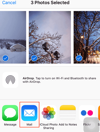Comment envoyer des photos d'un iPhone à l'autre par courrier électronique