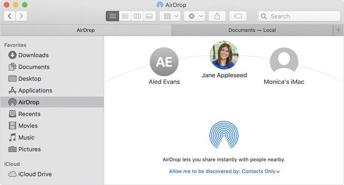 Activer AirDrop sur Mac