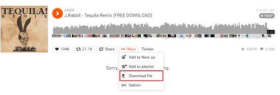 Télécharger le titre sur SoundCloud via la fonction de téléchargement.