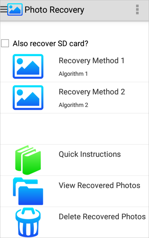 Récupération de photos