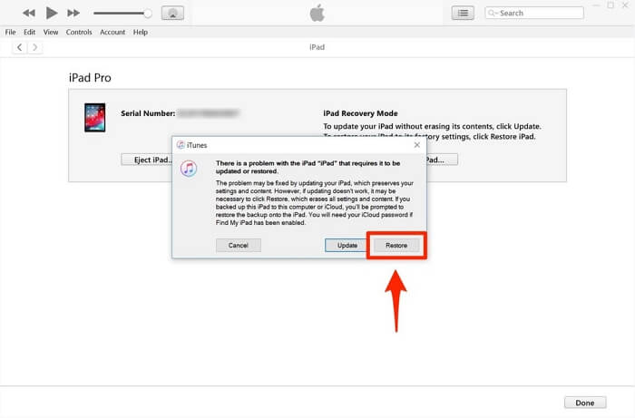 Comment réinitialiser un iPad désactivé avec iTunes