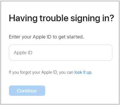 Réinitialiser le mot de passe Apple ID oublié