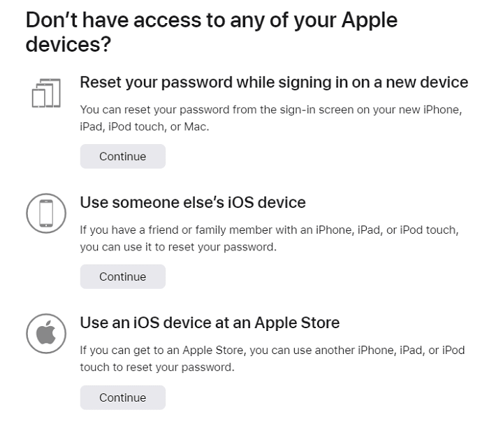 Autres moyens de modifier l'Apple ID