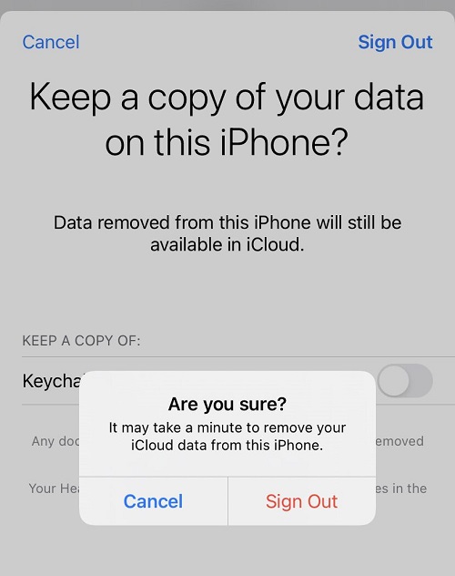 Déconnexion d'Apple ID