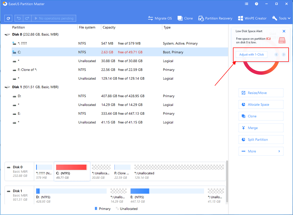 [7 Solutions] Mon disque dur plein sans raison sur Windows 10/8/7 EaseUS