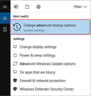 Modifier les options de démarrage avancées