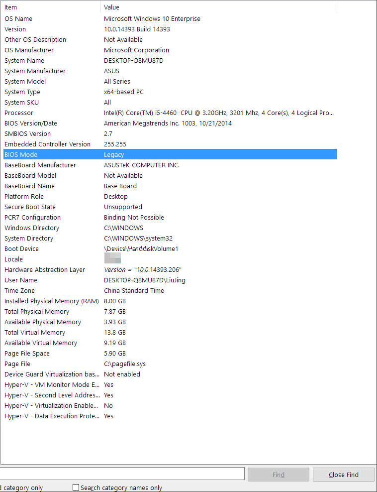 Vérifiez si Windows utilise le mode de démarrage BIOS ou UEFI.