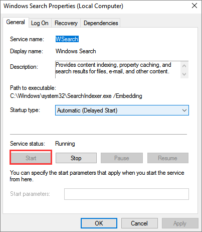 vérifier la recherche dans les fenêtres 