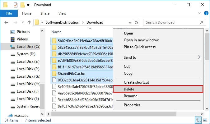 Effacer le cache des mises à jour de Windows