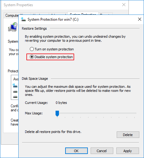 Correction de l'impossibilité de réduire le volume sous Windows 10