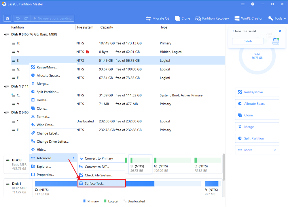 vérifier les secteurs défectueux du disque dur du wd
