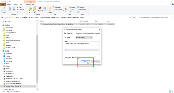 graver un fichier iso