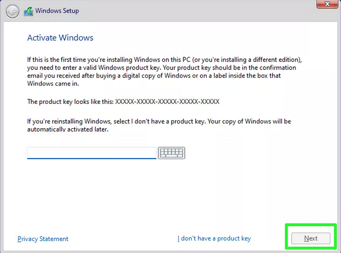 ajouter une clé de produit
