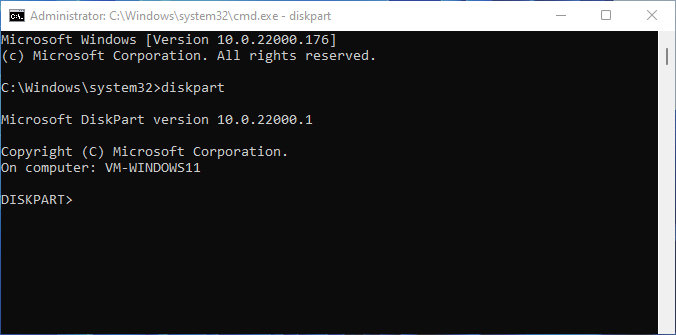 Ouvrir Diskpart dans Windows 10