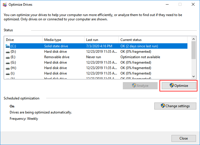 Défragmenter un disque dur