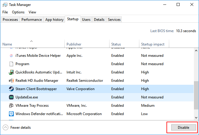 Désactiver les programmes au démarrage