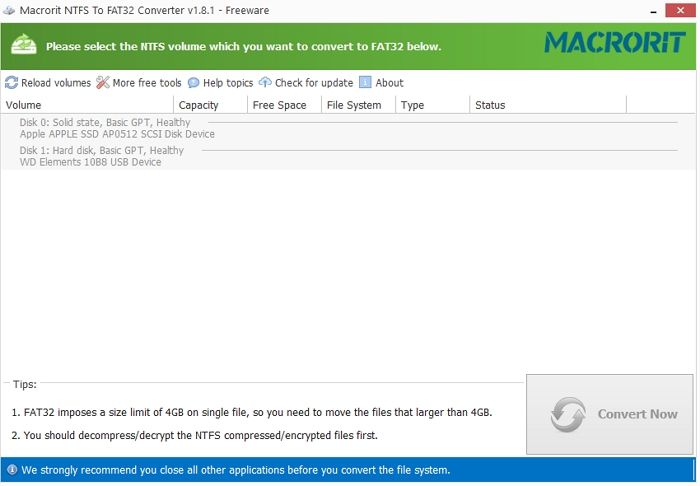 Convertisseur Macrorit NTFS en FAT32