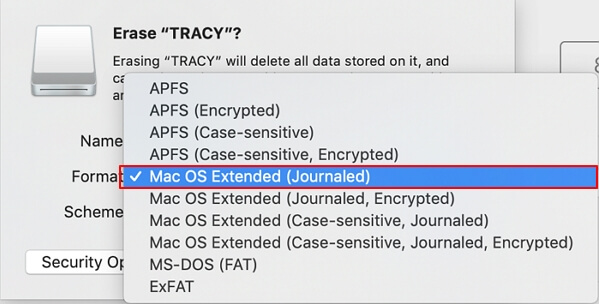 Définir un nouveau système de fichiers pour USB