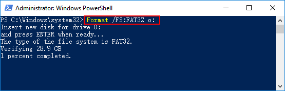 Formatez l'USB en FAT32 via PowerShell.