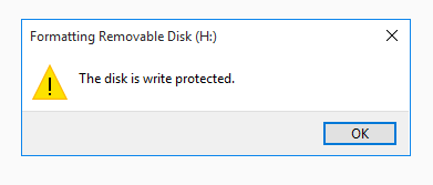 Formater la clé USB protégée en écriture