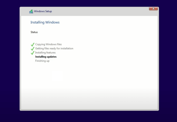 Terminer l'installation de Windows 11