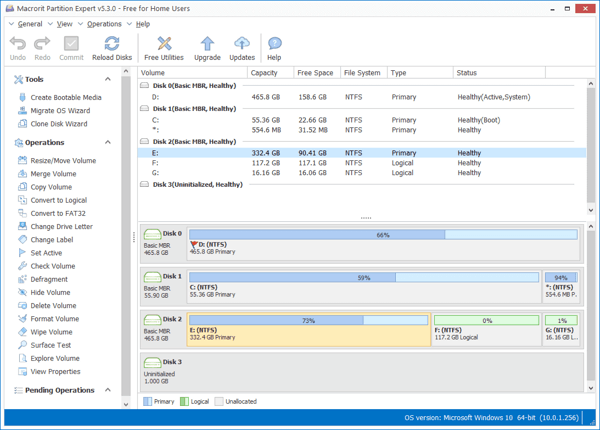 Outil de gestion de disque Windows 10 gratuit - Macrorit Disk Partition Expert