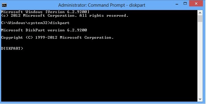 Ouvrir Diskpart dans Windows 8