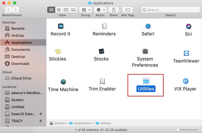 Ouvrir les Utilitaires