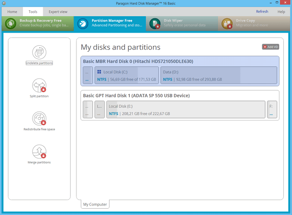 Top 5 des outils de gestion de disque Windows 10 gratuits - Paragon Partition Manager