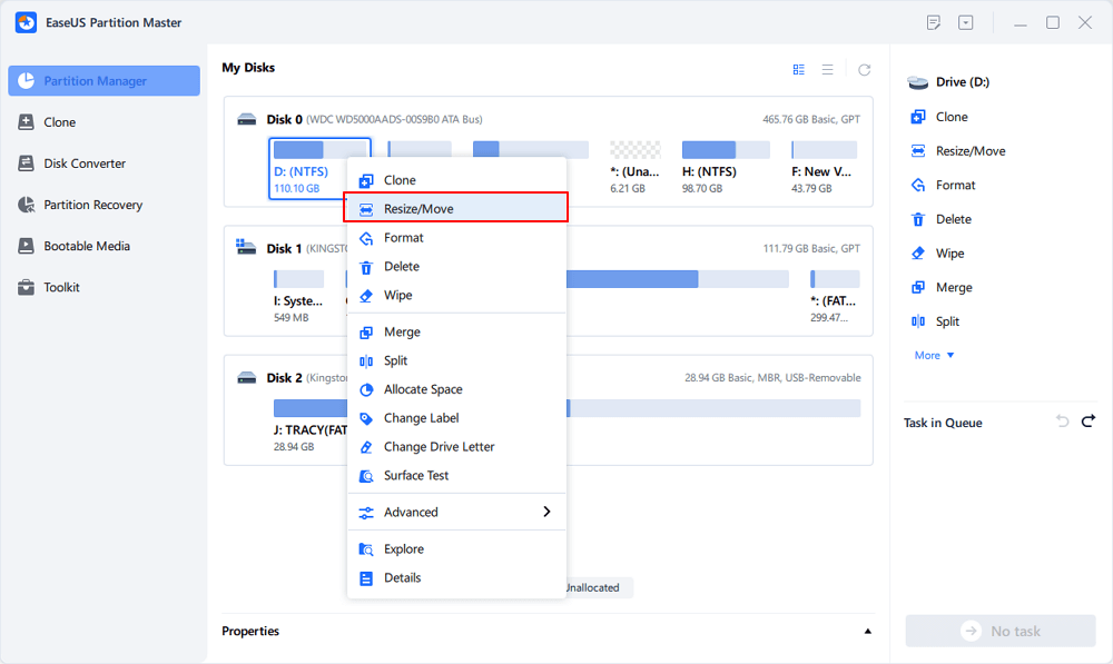 utiliser EaseUS Partition Master