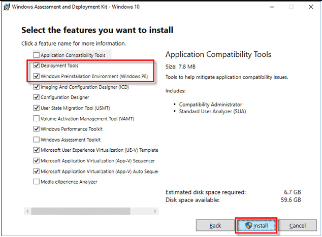 Créer une clé USB bootable avec ADK